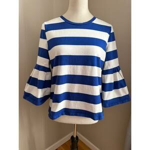 Lauren Ralph Lauren Vintage Y2K Striped Bell Sleeve Top – Size Large 100% Cotton